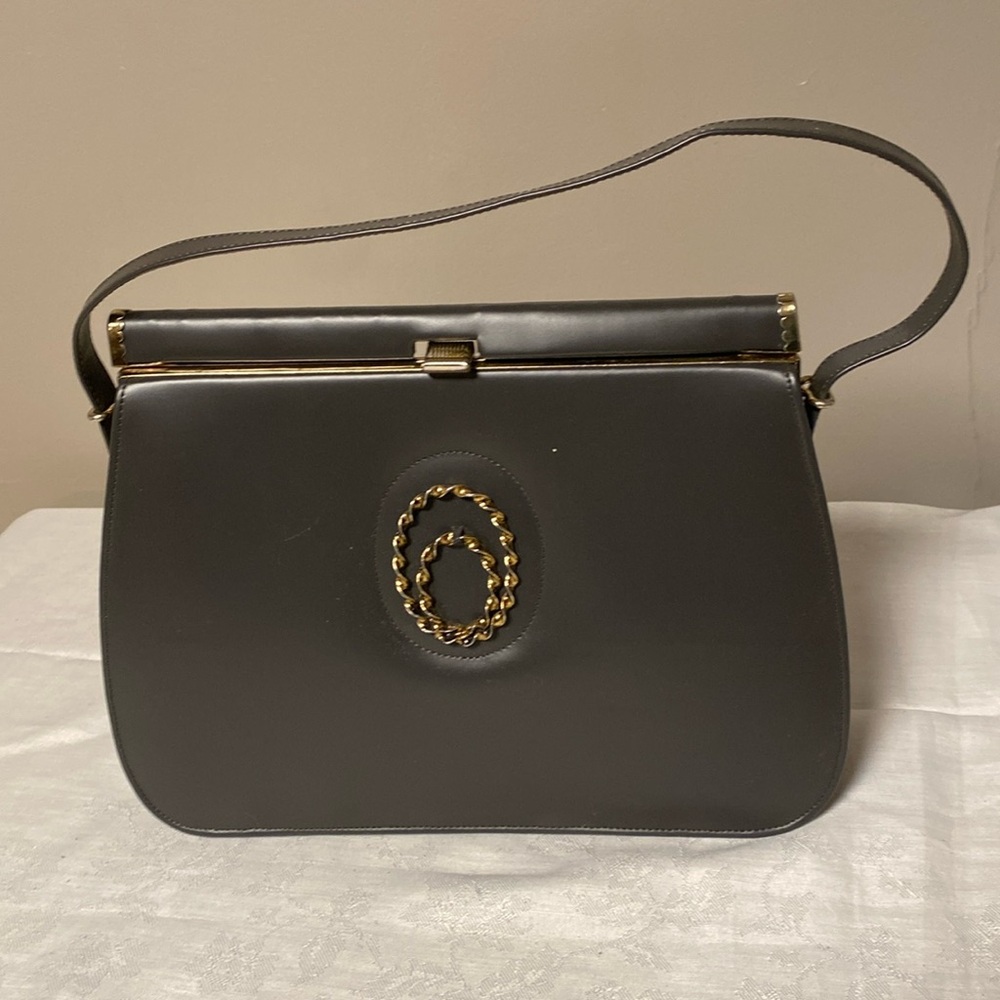 Vintage Gray Faux Leather Purse